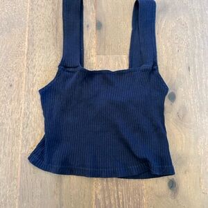 Navy Blue Ribbed Women's crop Top size M